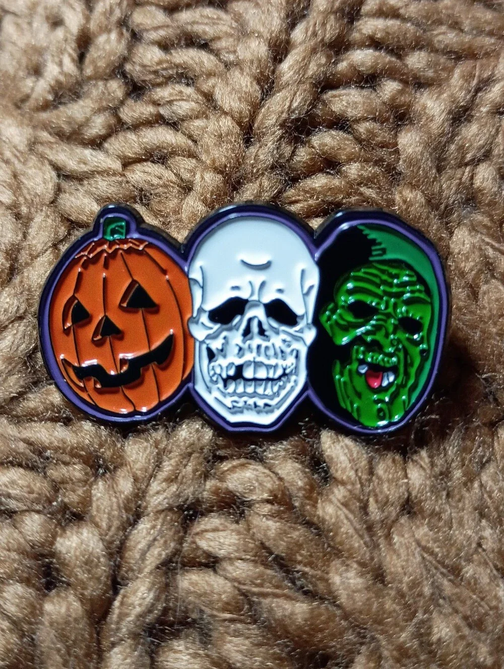 Silver Shamrock Halloween 3 Masks Metal Lapel Pin Horror 80s Season Of Witch